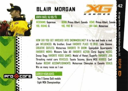 2004 Pro Core Sports X Games #42 Blair Morgan Back